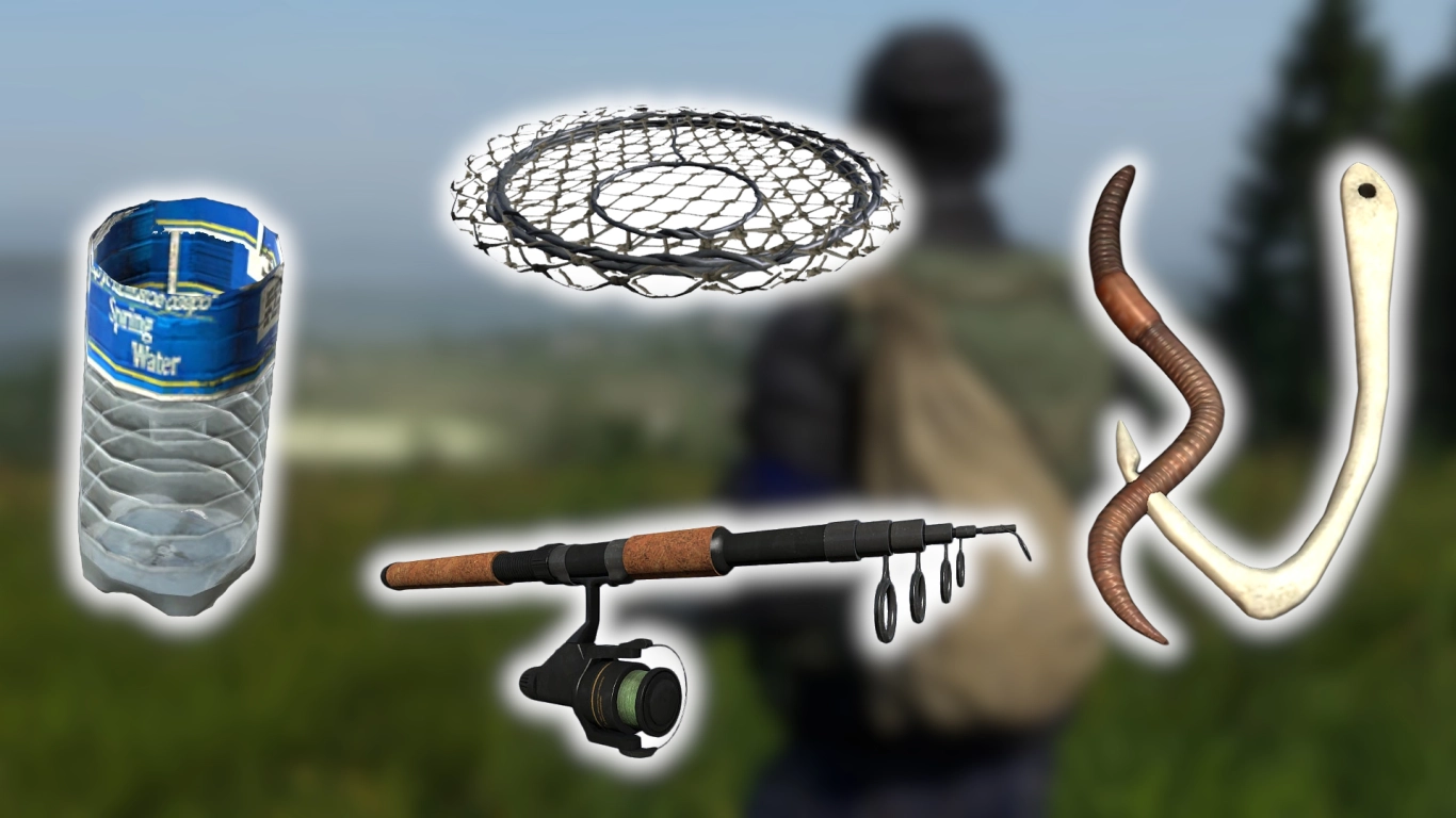DayZ fiskeriudstyr: Fiskestang, krog og agn