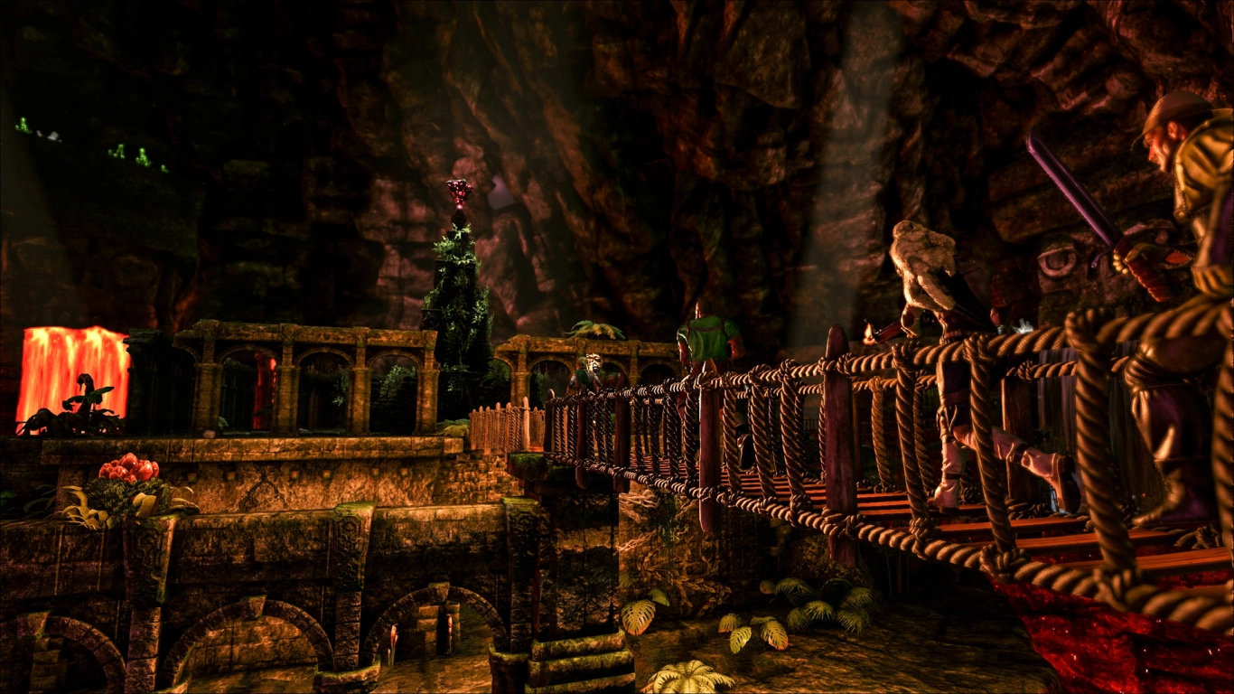 ARK Ragnarok Dragon Arena Bosskampf mit Drache und Manticore