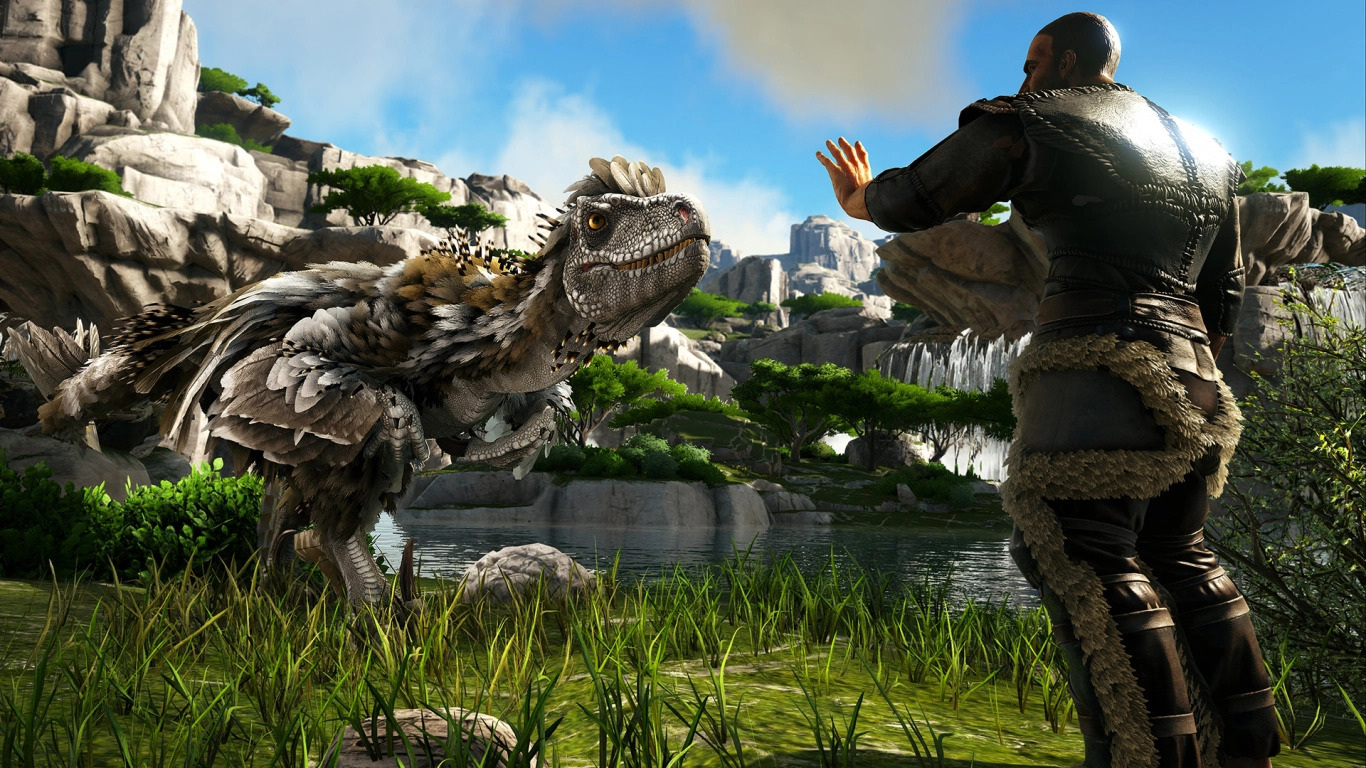 Deinonychus und klassische ARK-Kreaturen auf der Valguero-Karte