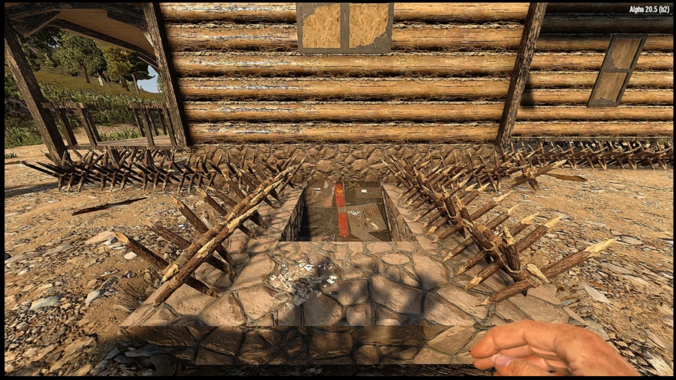 Fælde-setup i 7 Days to Die: spikes, elektriske fælder og Blade Traps