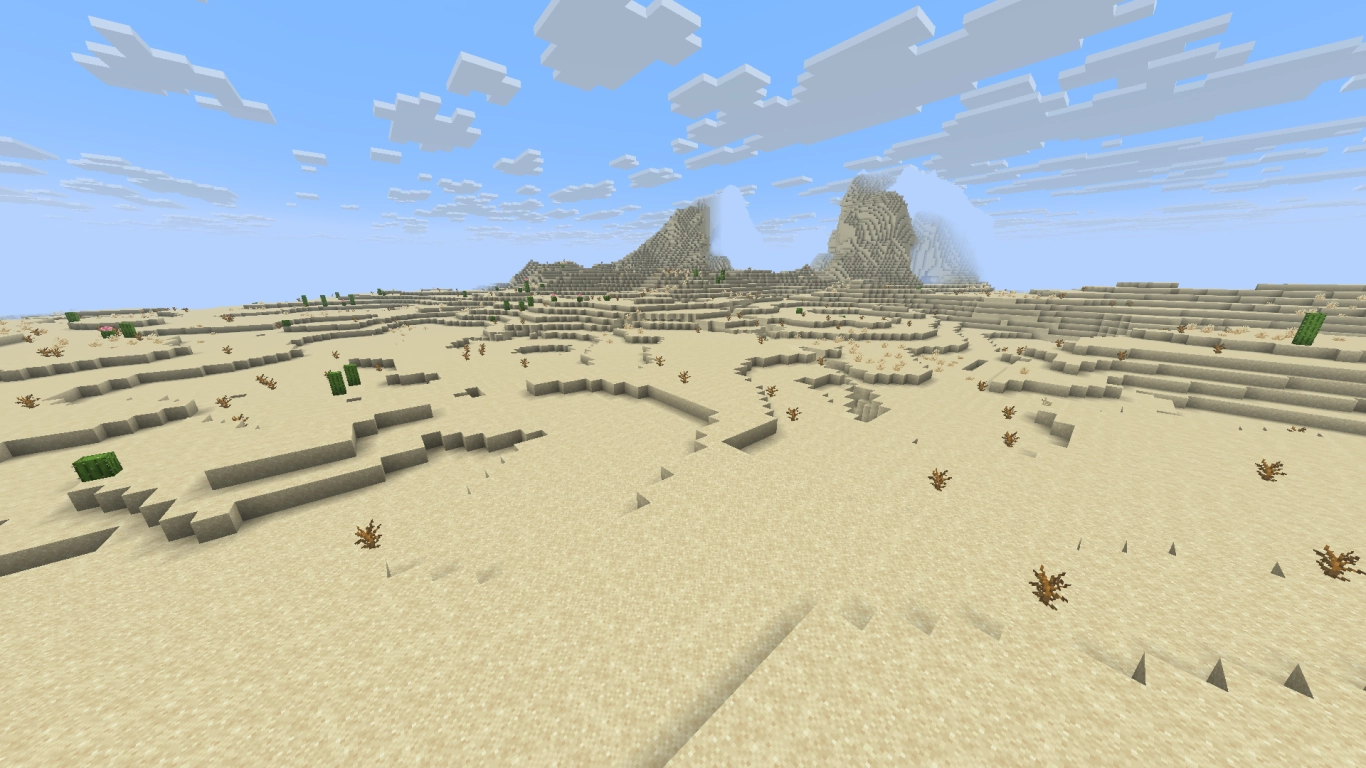 Uendelige sandklitter i Minecraft-ørkenen
