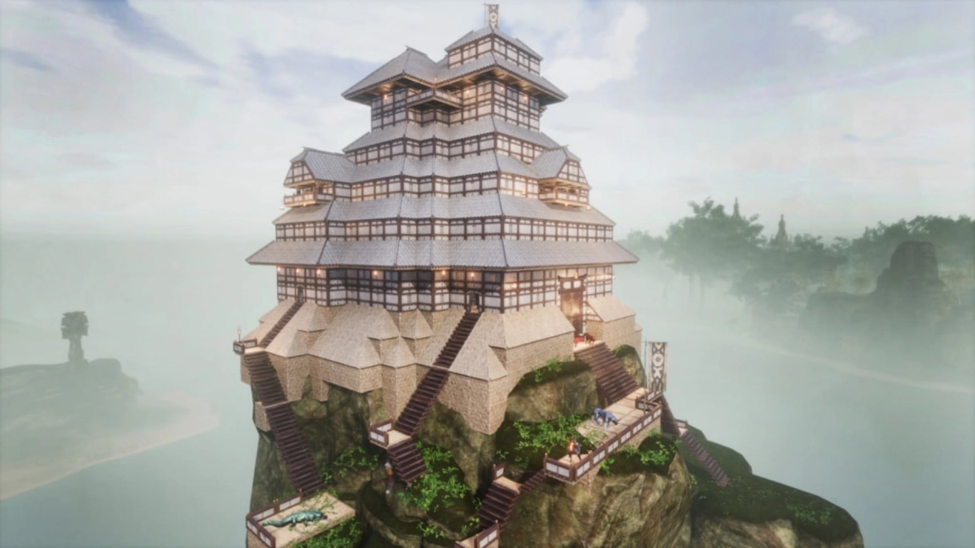 Arquitectura de Khitai en Conan Exiles: tejados Yamatai y ornamentos de madera