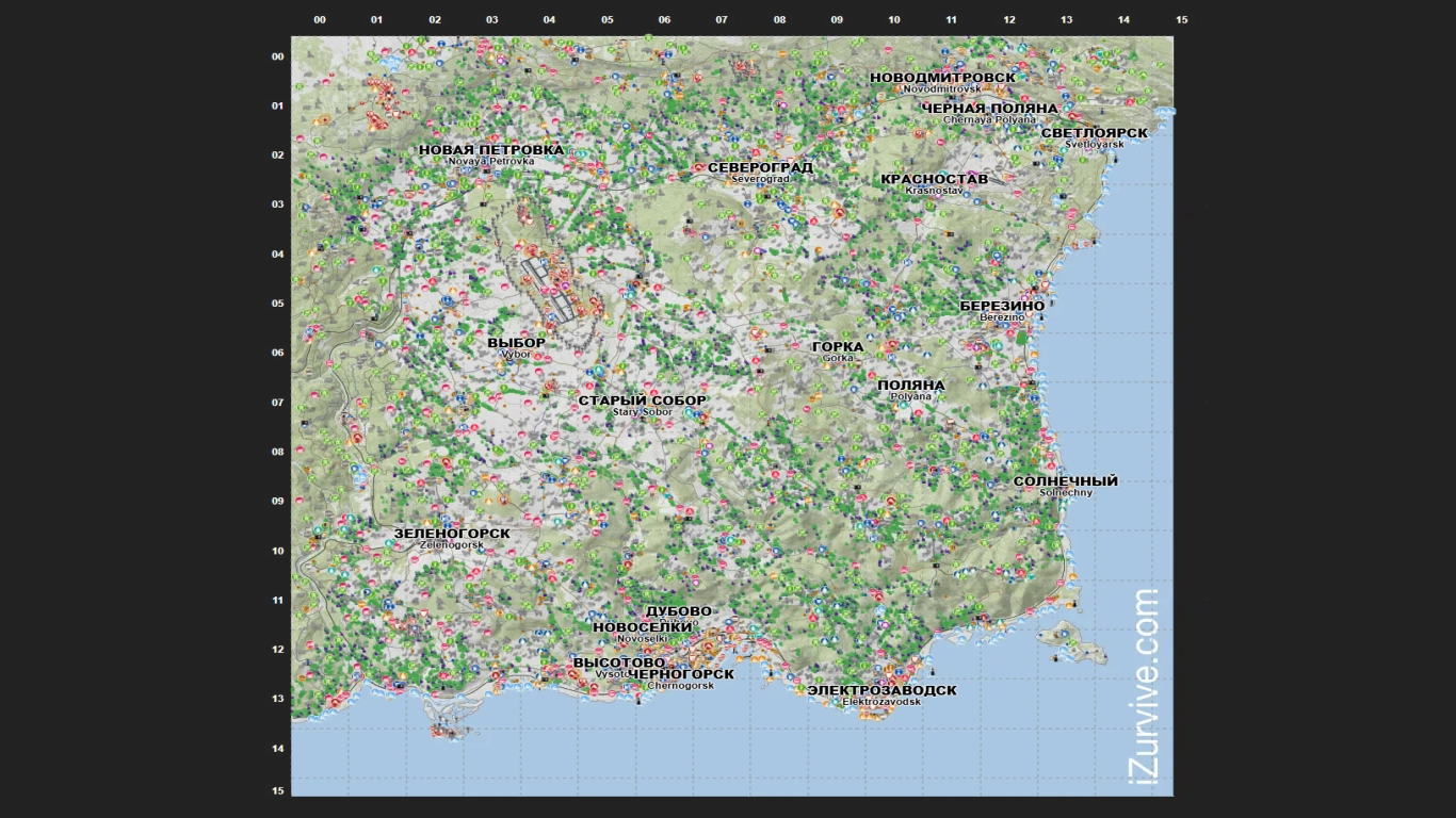 Chernarus map in DayZ