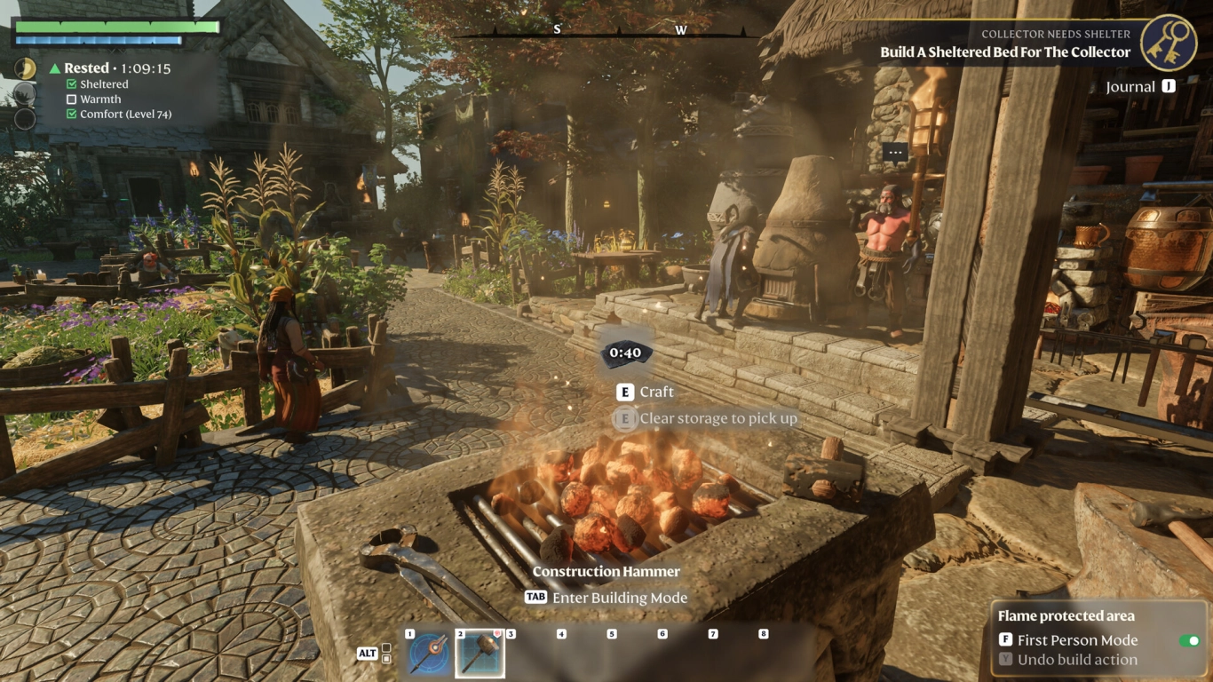 Enshrouded Basis bauen: Flammenaltar, Komfort und Ausbau