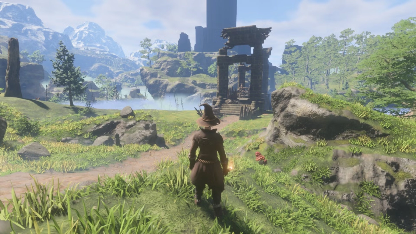 Enshrouded Springlands rustig bos-bioom overzicht