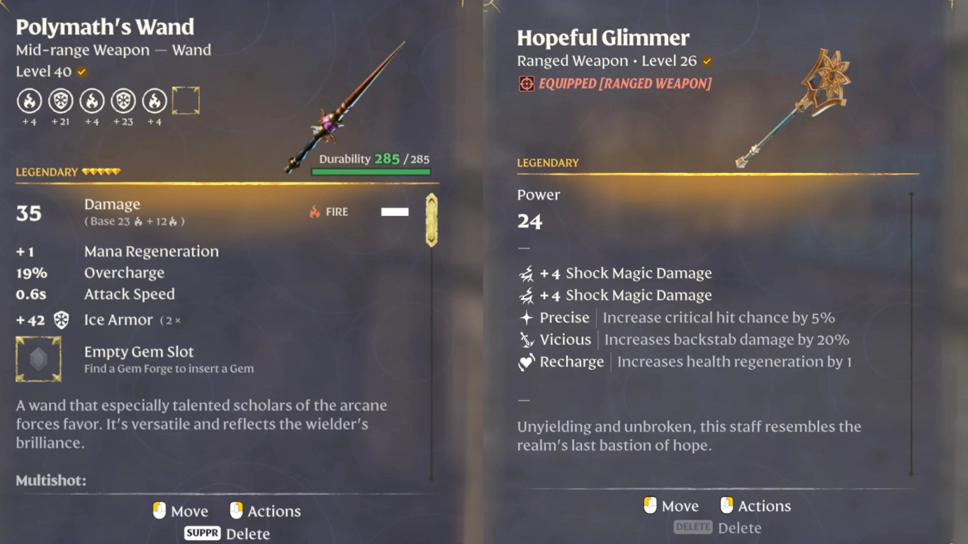 Enshrouded mage weapons — wands and staves