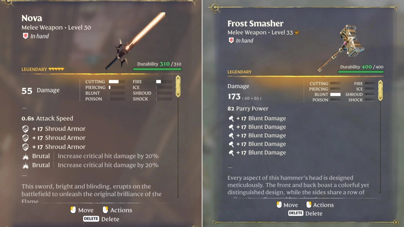 Armas cuerpo a cuerpo de Enshrouded de un vistazo: dagas, espadas, hachas y martillos para distintos estilos de juego