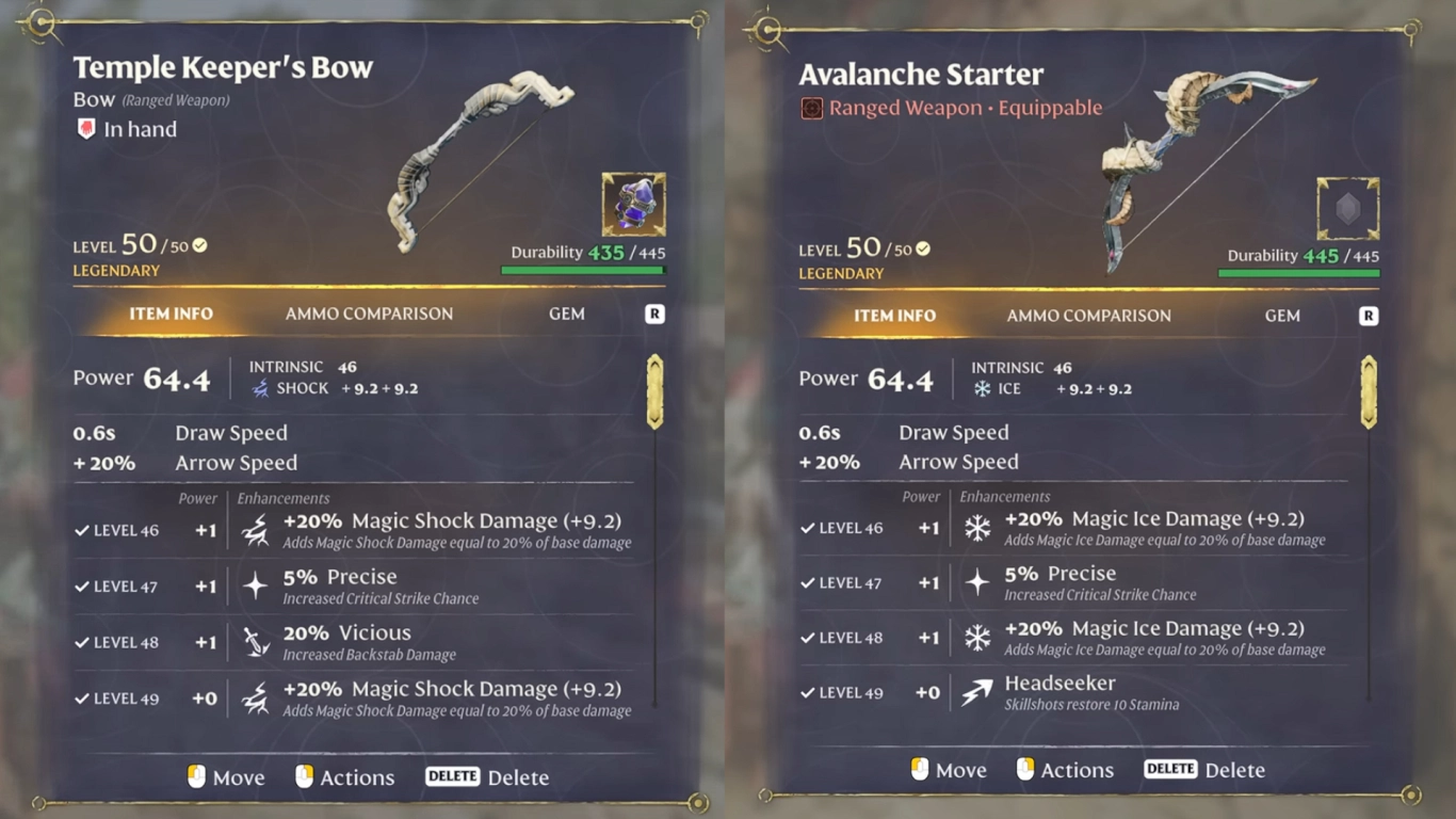 Enshrouded Ranger Bogen Guide mit Stat Übersicht