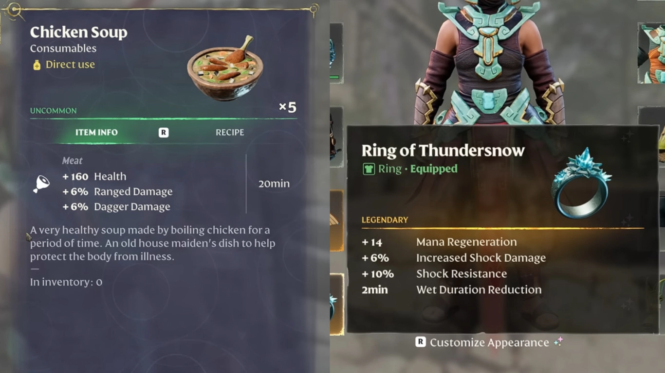 Enshrouded Ranger Ausrüstung mit leichter Rüstung und viel Stamina