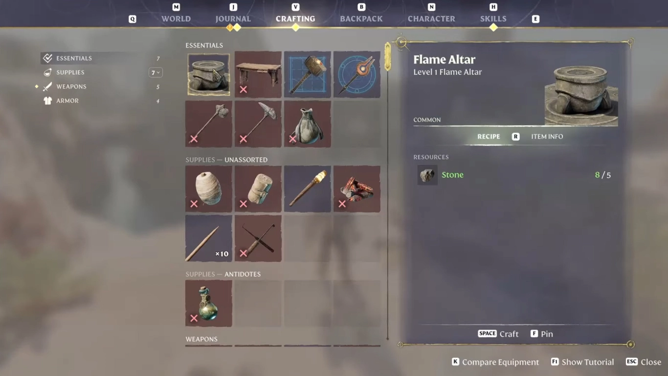 Enshrouded Flammenaltar Schnellreise Teleport über die Karte