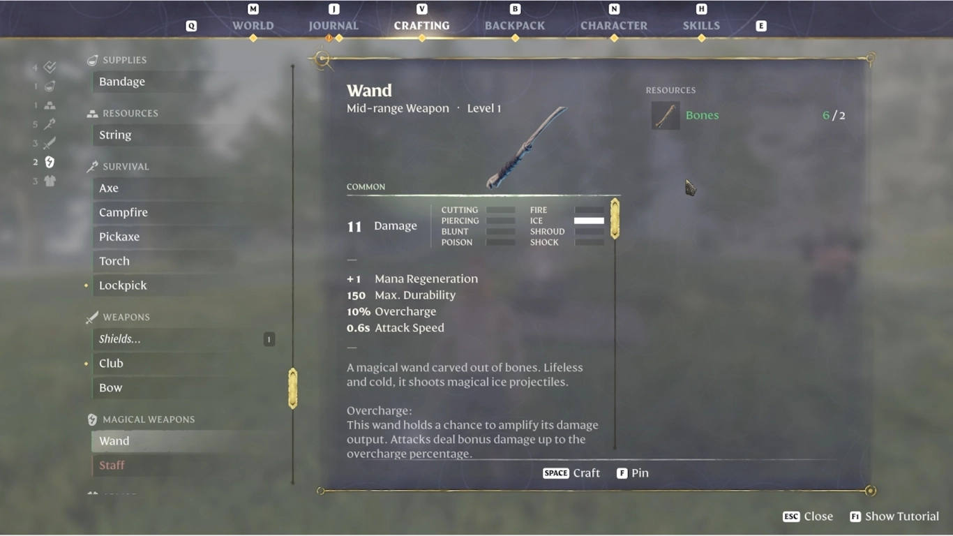 Enshrouded magia – różdżki, Overcharge i korzystanie z many