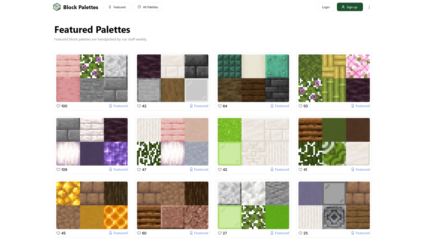 Captura de tela do Block Palettes