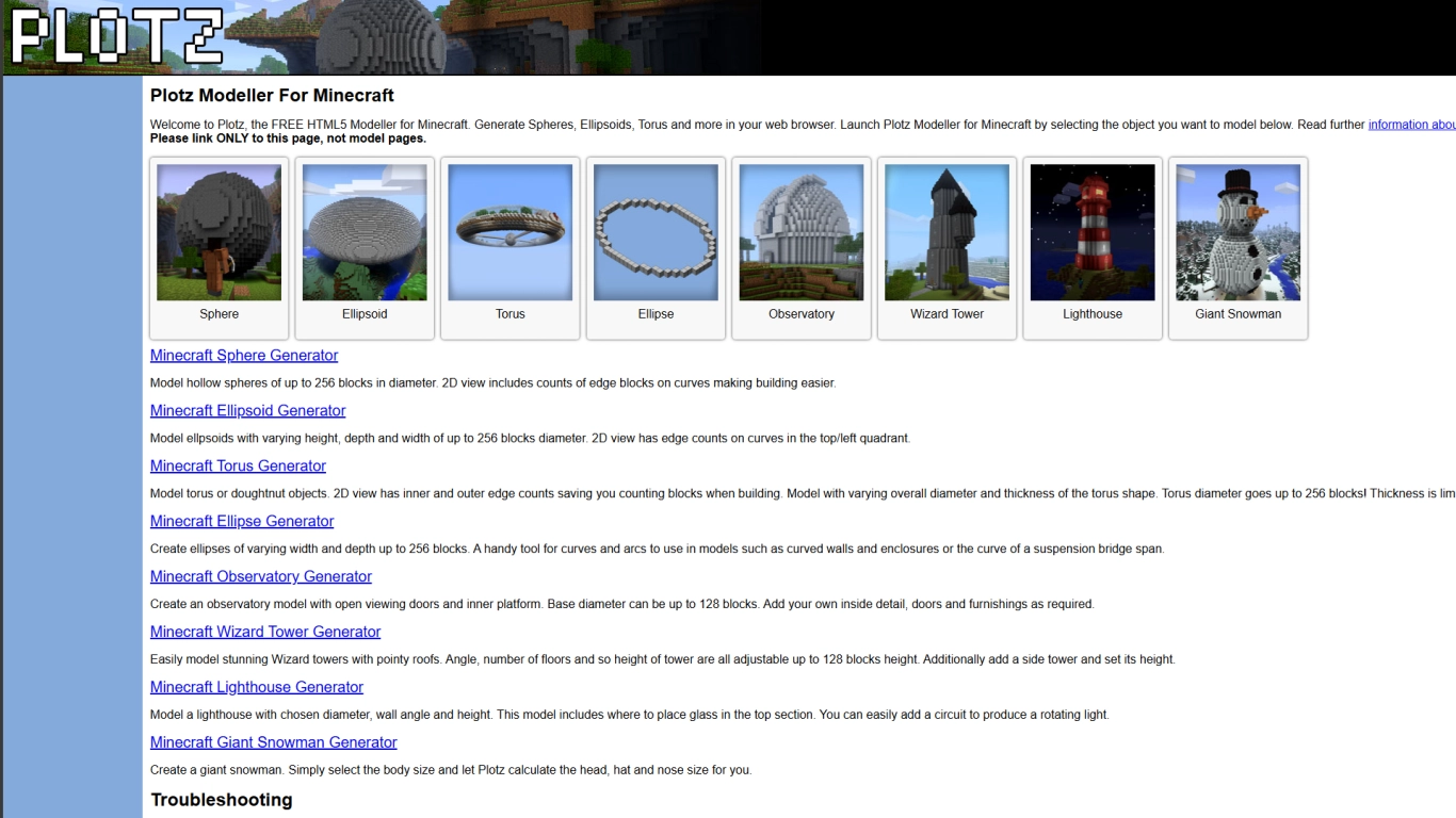 Captura de tela do site Plotz