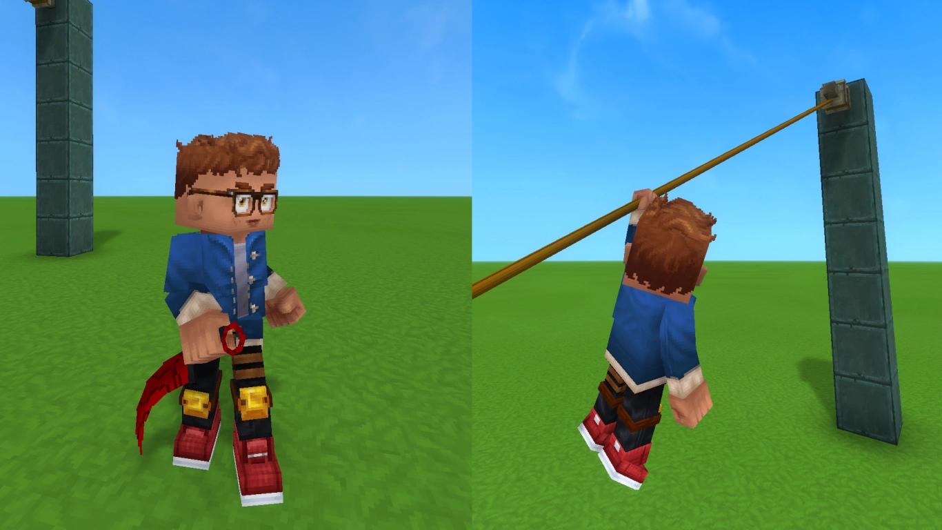 Hytale mod Zephyr za ninja mobilnost, dvojne skoke in jeklenice