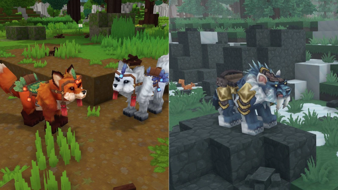 Hytale mod Traveling Mounts za ukrotitev in ježo živali