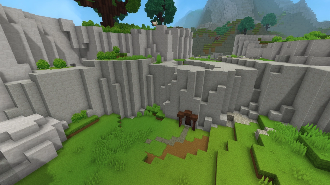 Hytale montagne di marmo, Gorge Plains: base ibrida nella roccia