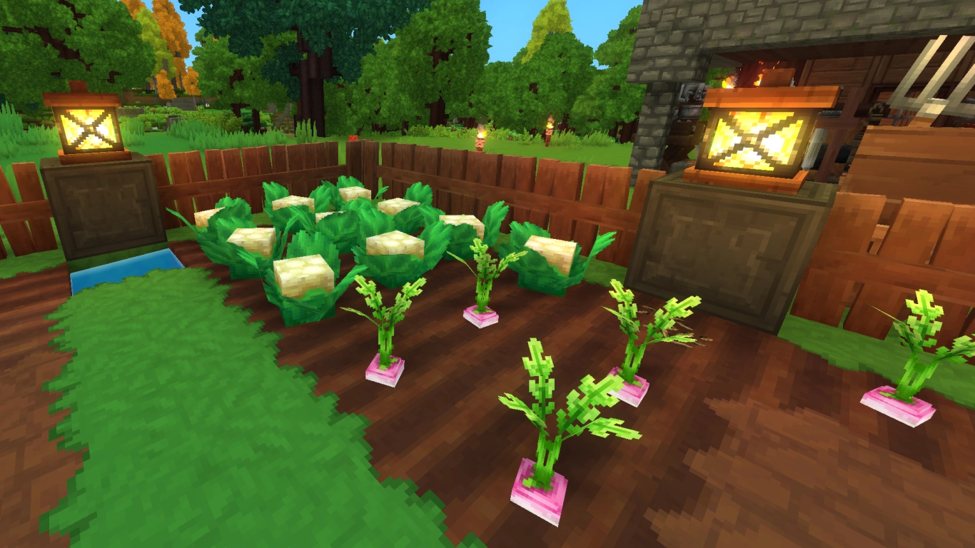 Hytale farming with watering can and field irrigation