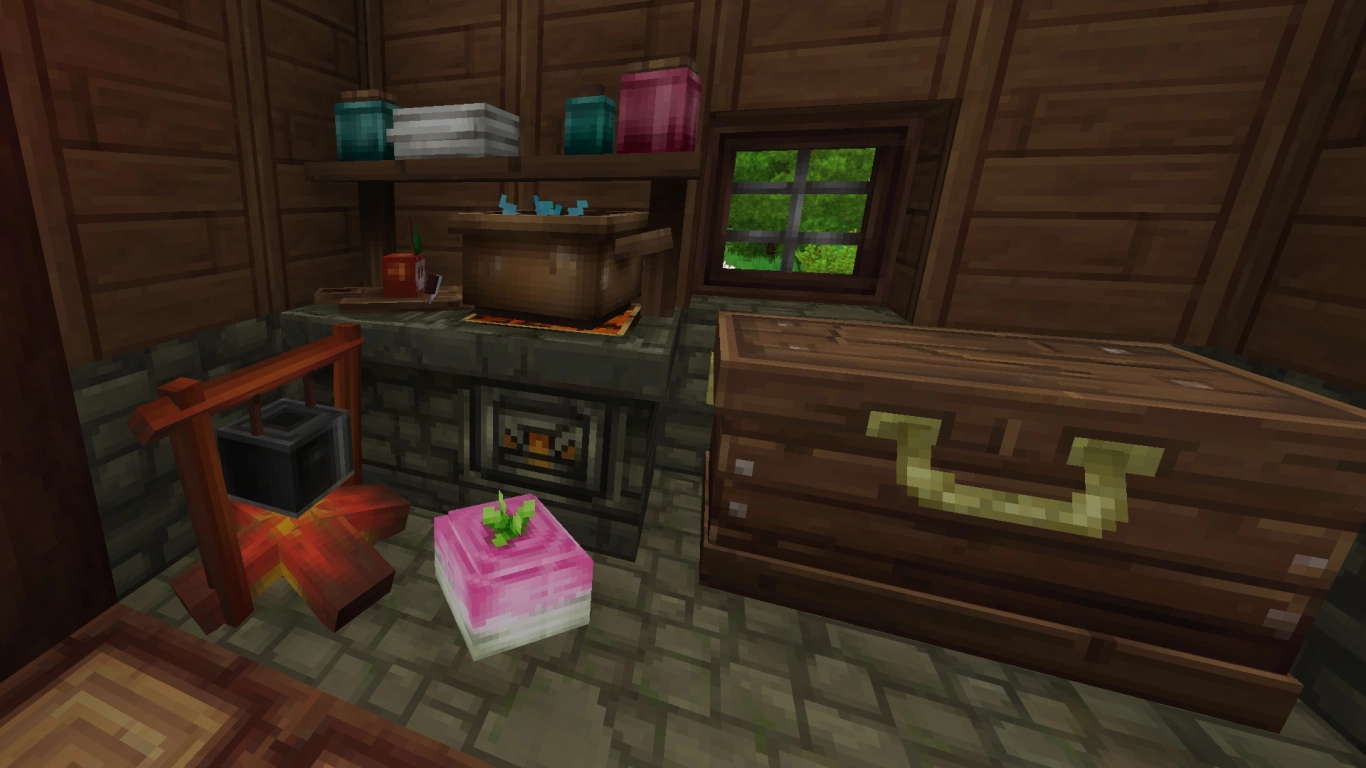 Cooking with your harvest at the cooking station in Hytale