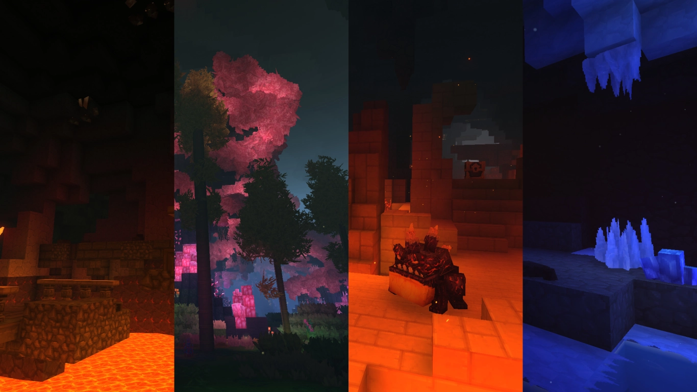 Cavernas de Hytale em biomas e zonas: estrutura