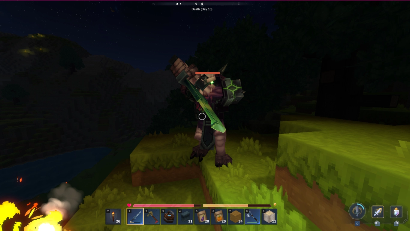 Hytale vapenmekanik med svärdsattacker och blockering