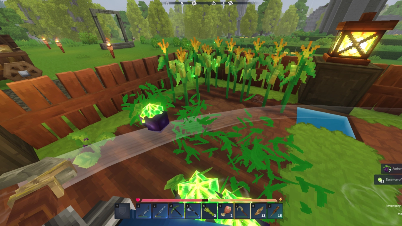 Hytale foice para colher rapidamente campos grandes