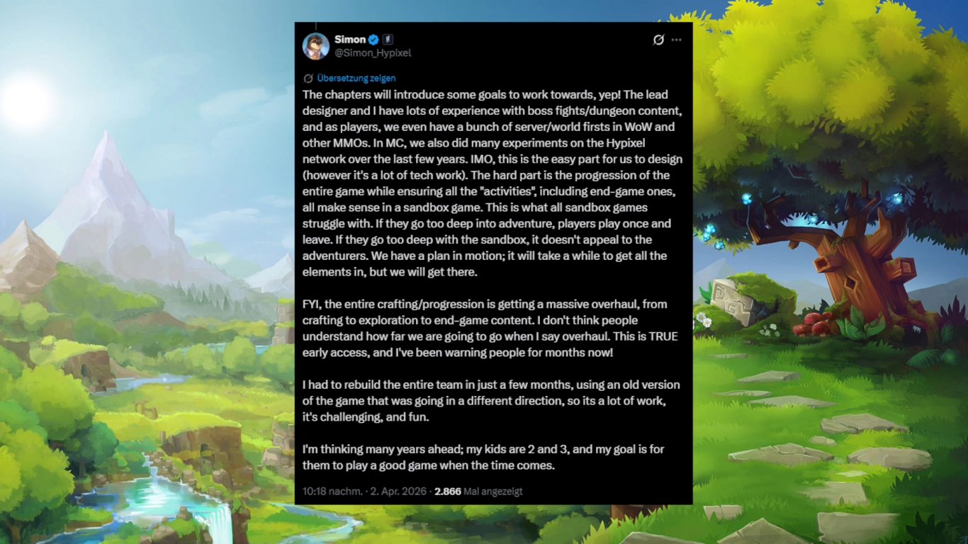 Hytale Aggiornamenti a capitoli con nuovi contenuti narrativi