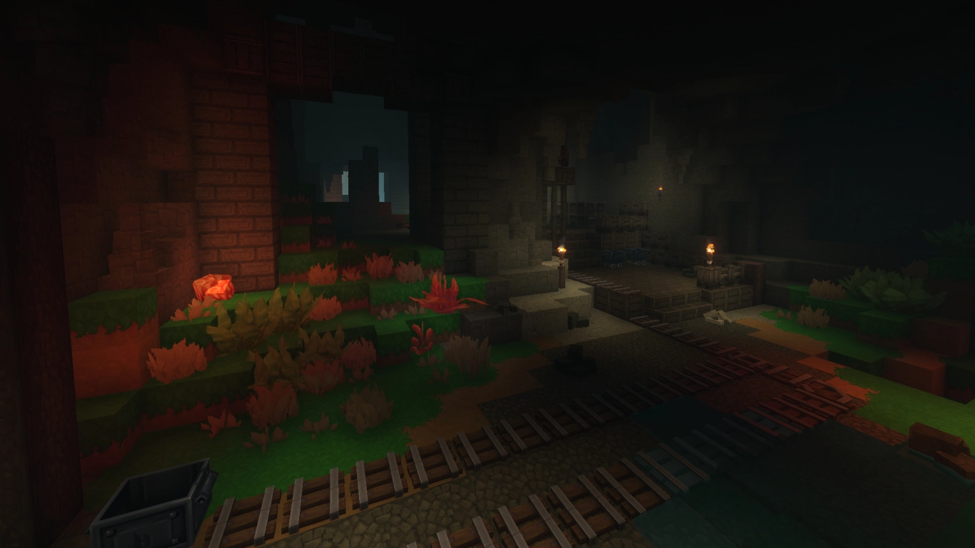 Adamantite deposits on the surface and in the caves of Hytale Zone 4