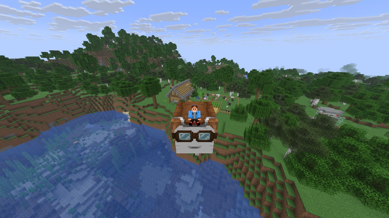 Glücklicher Ghast in Minecraft als Fluggerät