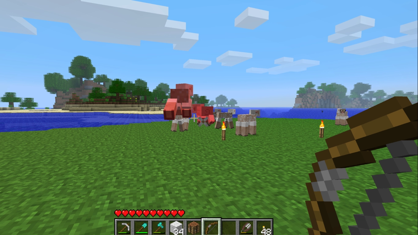 Früherer Minecraft-Bogen mit schnellem Dauerfeuer