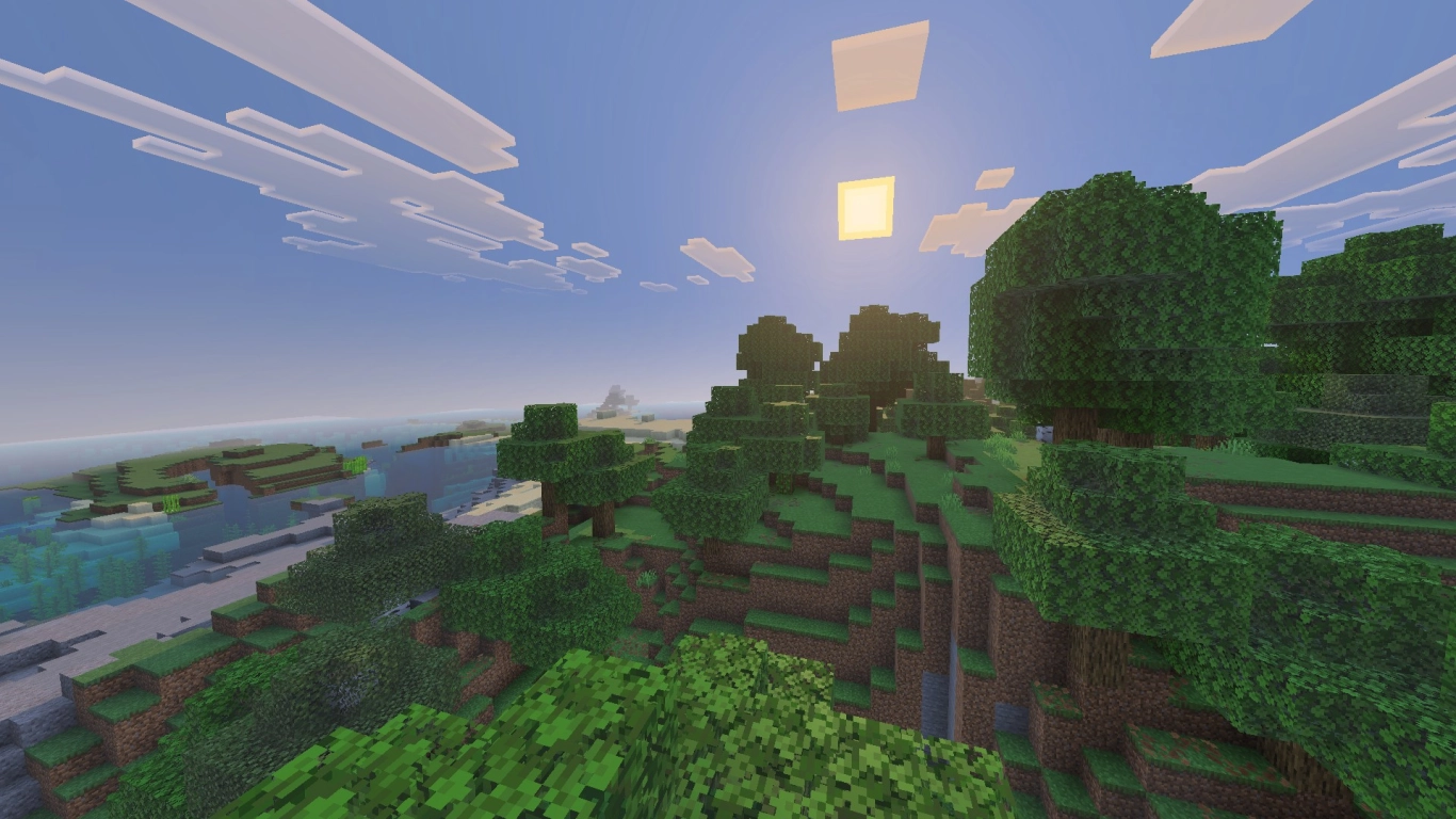 Minecraft Bedrock Edition Vibrant Visuals shader in action