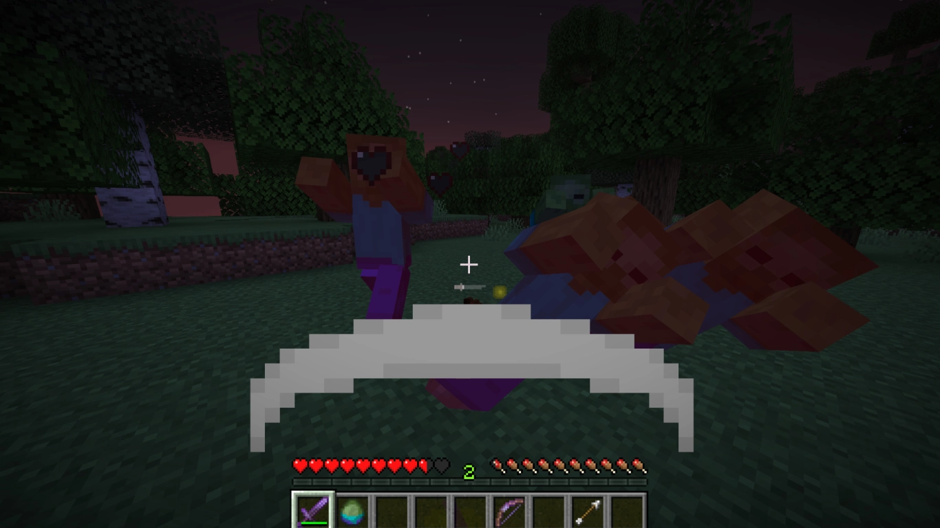 Minecraft Schwert-Verzauberung Schwungkraft trifft mehrere Gegner im Umkreis