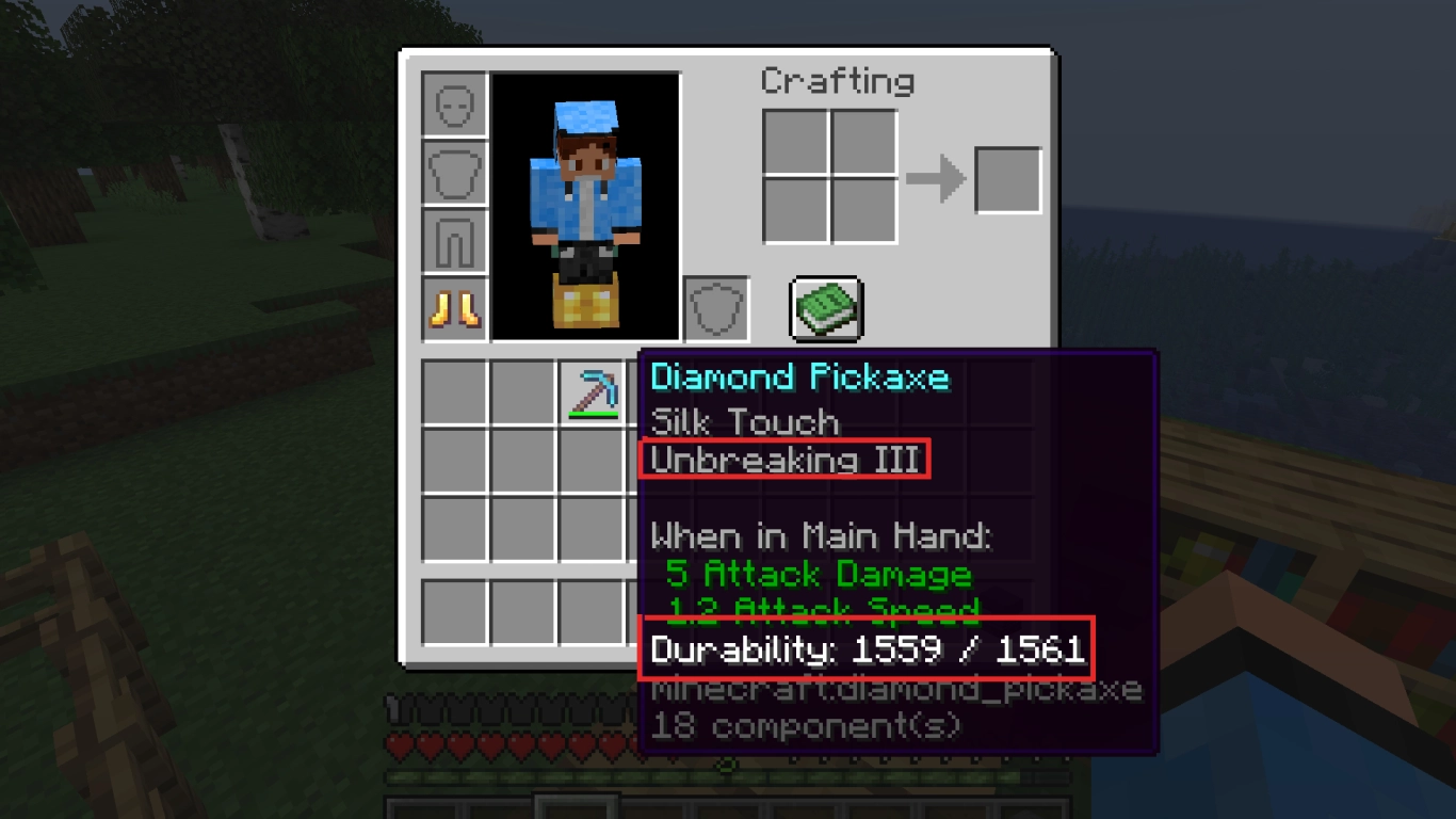 Minecraft Haltbarkeit Verzauberung verlängert die Nutzungsdauer von Werkzeugen und Rüstung