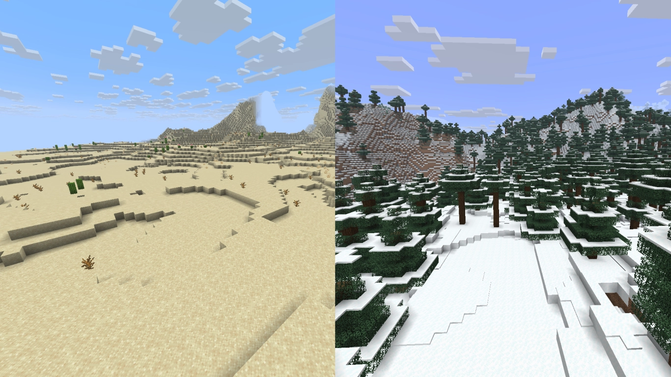 Temperaturskalorna T0 till T4 för Minecraft-biomer