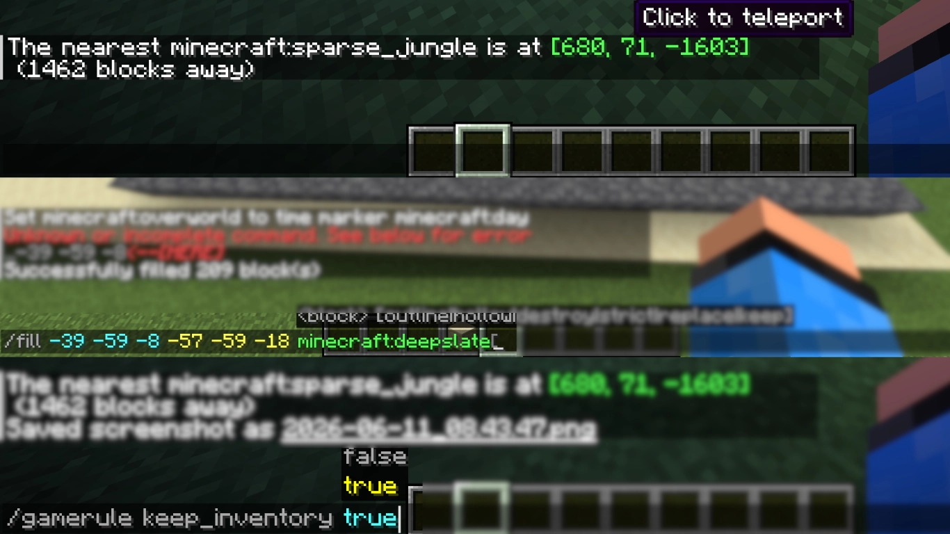 Resumo dos comandos mais importantes do Minecraft para um jogador e servidores