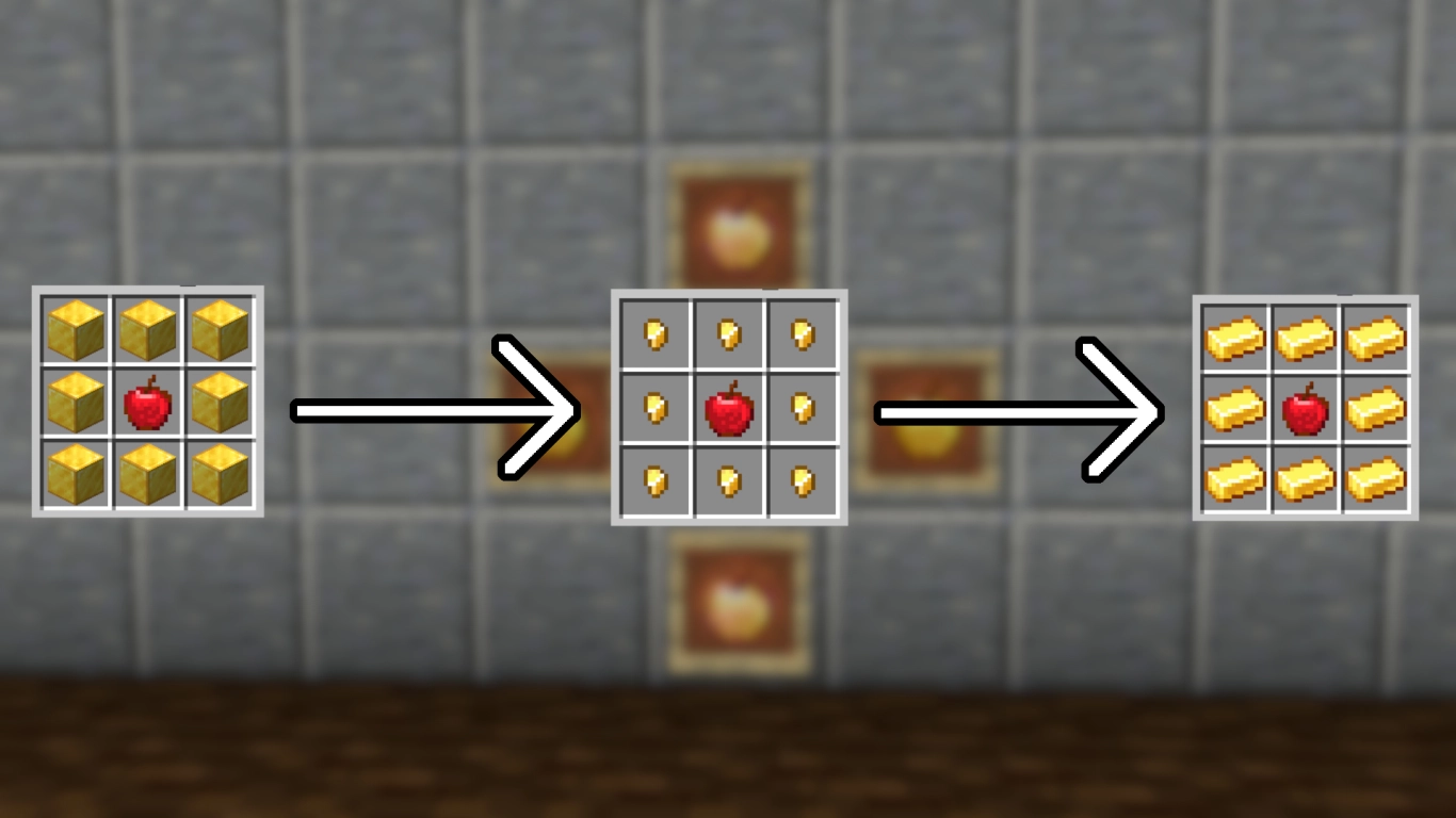 Minecraft goldener Apfel Rezept frühere und aktuelle Kosten