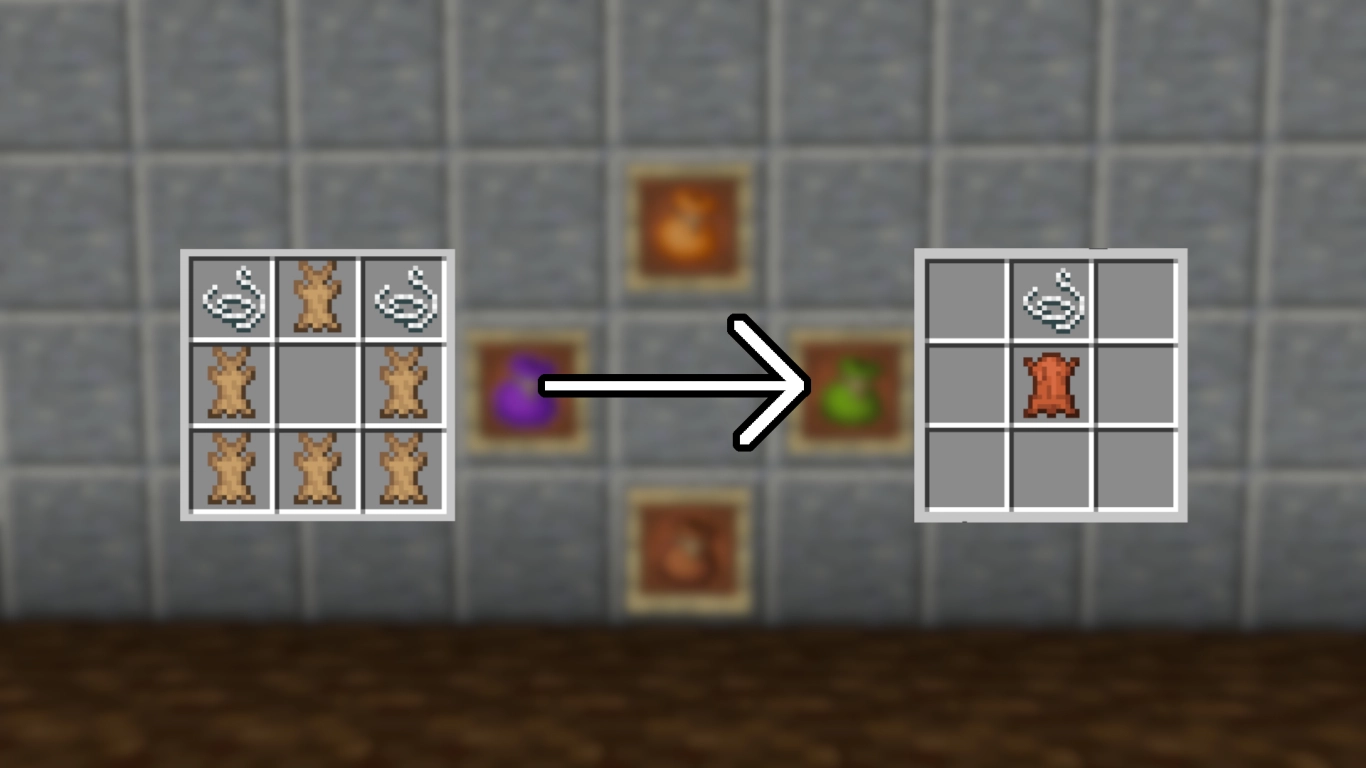 Minecraft Bündel Rezept mit Leder zur Inventarverwaltung