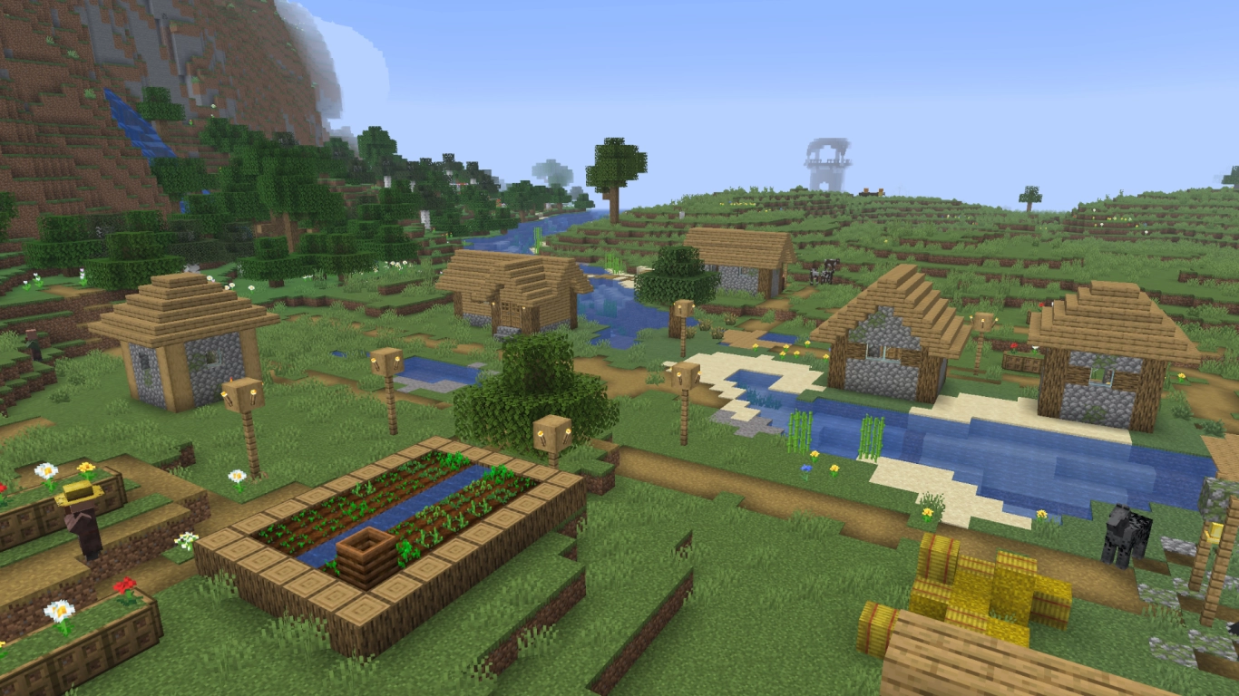 Minecraft Dorf Erklärung: vorgenerierte Struktur mit Villagern und Handelsmöglichkeiten