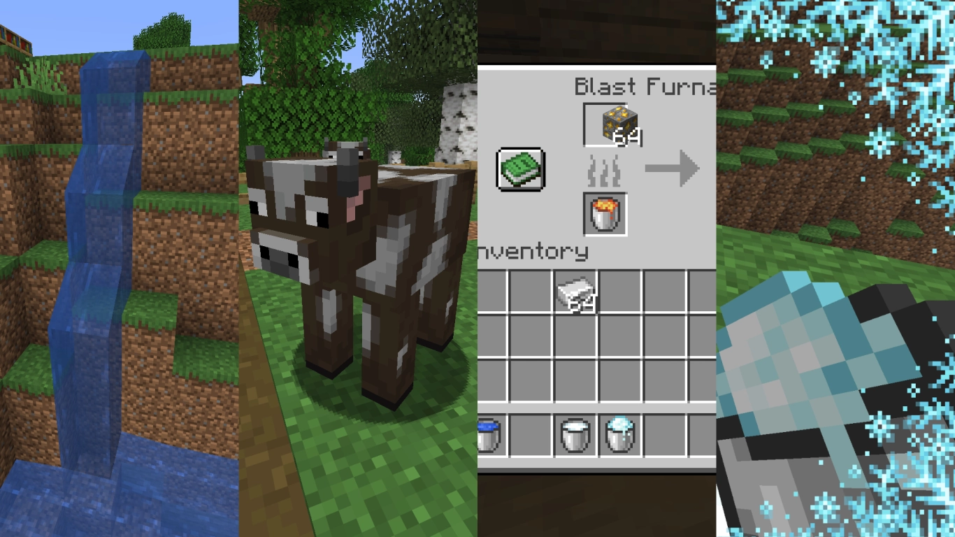 Flüssigkeiten in Minecraft mit Eimern transportieren: Wasser, Lava, Milch und Puderschnee richtig nutzen