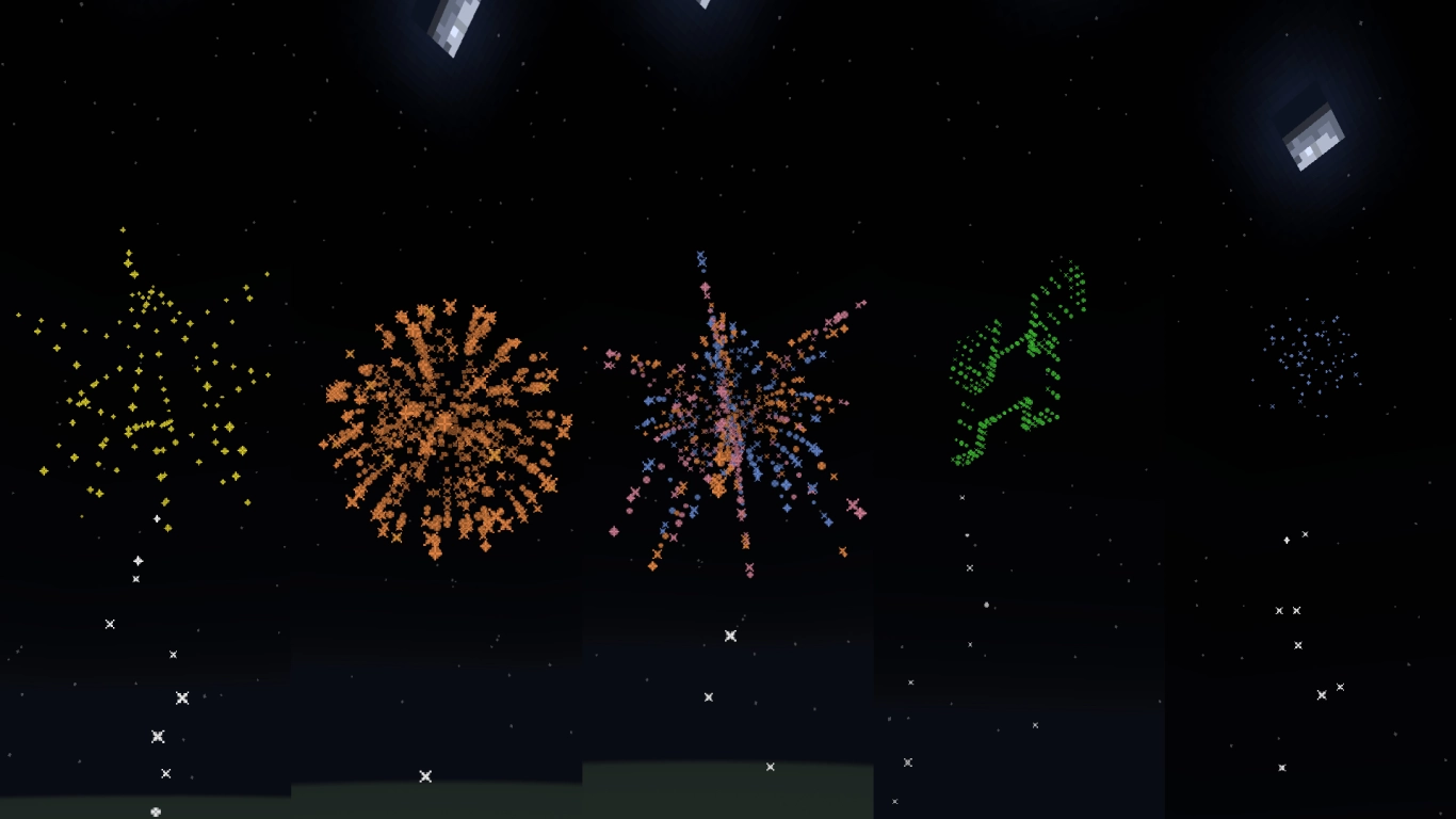 Minecraft Partikeleffekte: Schweif und Funkeln mit Diamant und Glowstonestaub im Feuerwerk kombinieren