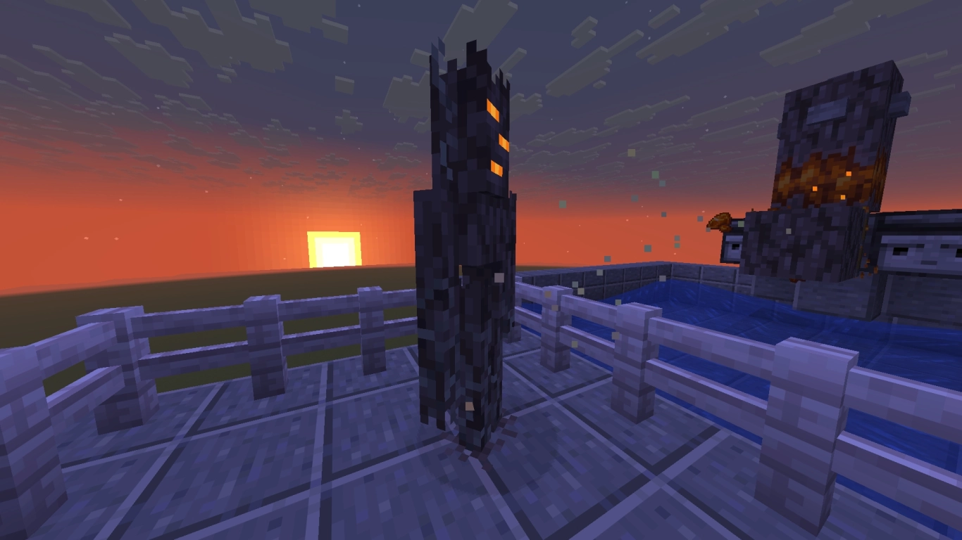 Farm automatica di resina espandibile in Minecraft di notte