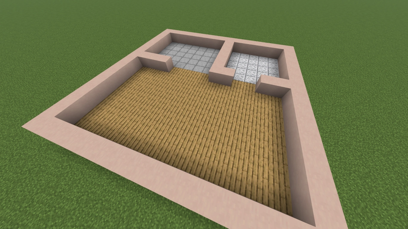 Arredamento interno di Minecraft, suddivisione degli spazi: pianifica le stanze in base alla funzione e misurale con blocchi temporanei