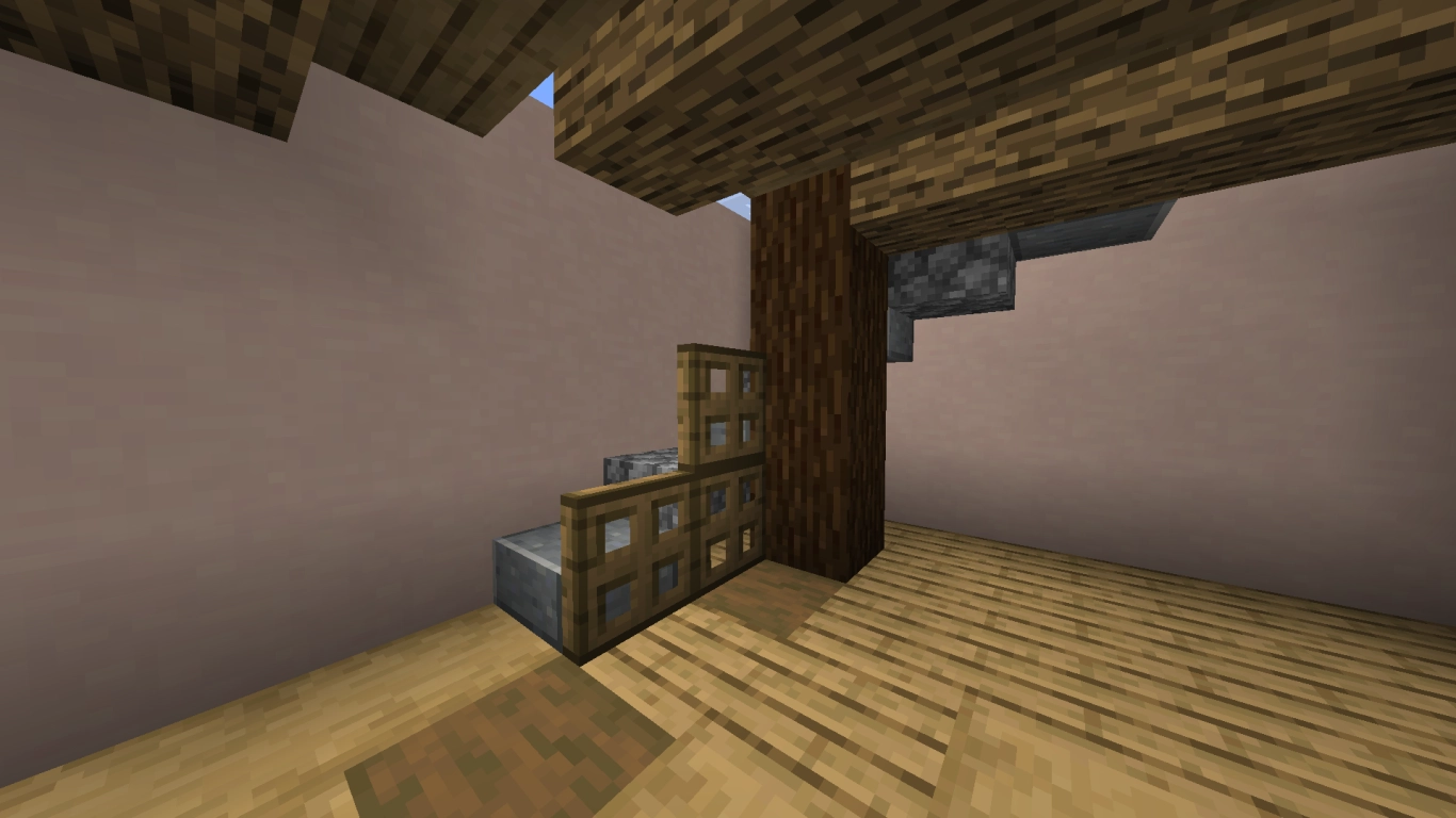 Design delle scale in Minecraft: scalini, lastre e corrimani integrati in modo armonioso nell’arredamento interno
