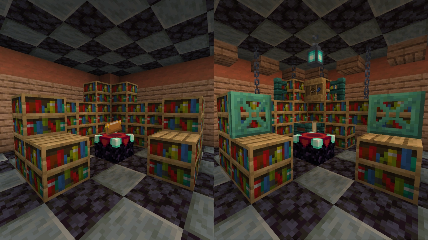 Arredamento di Minecraft passo dopo passo: prima la funzione, poi la decorazione, esempio della stanza degli incantesimi