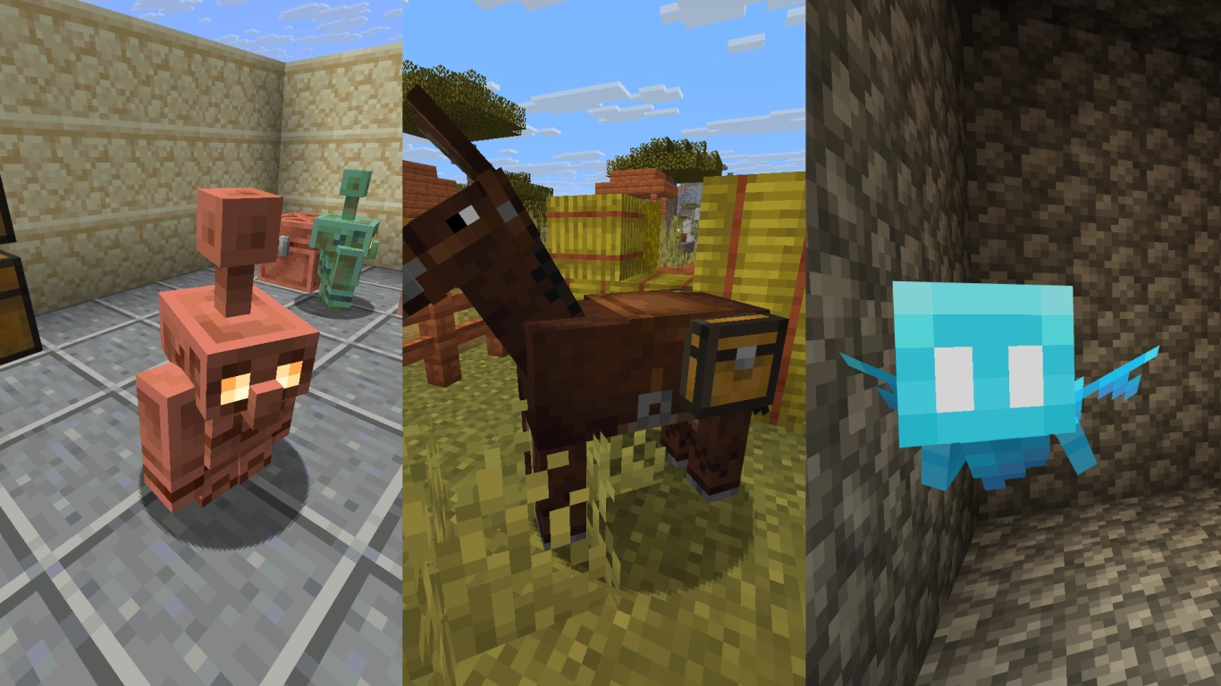 Minecraft Tiere für Item-Transport: Esel, Maultiere, Lamas und Allays