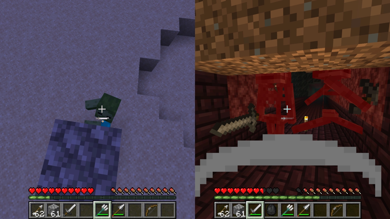 Player uses high ground, water, and boats to control mobs in Minecraft