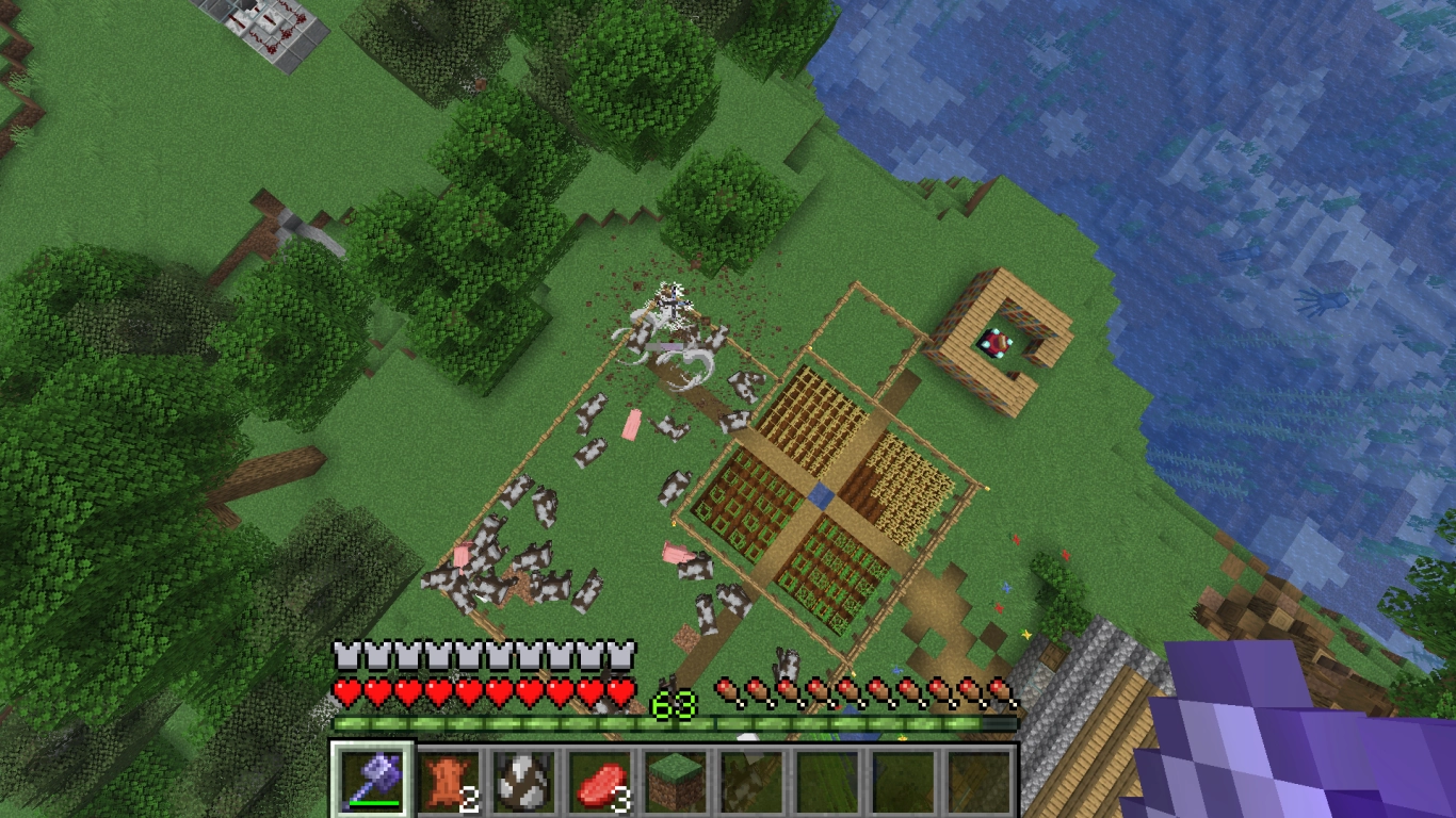 Minecraft Mace Kampftechnik Schmetterangriff mit Fallschaden aus großer Höhe