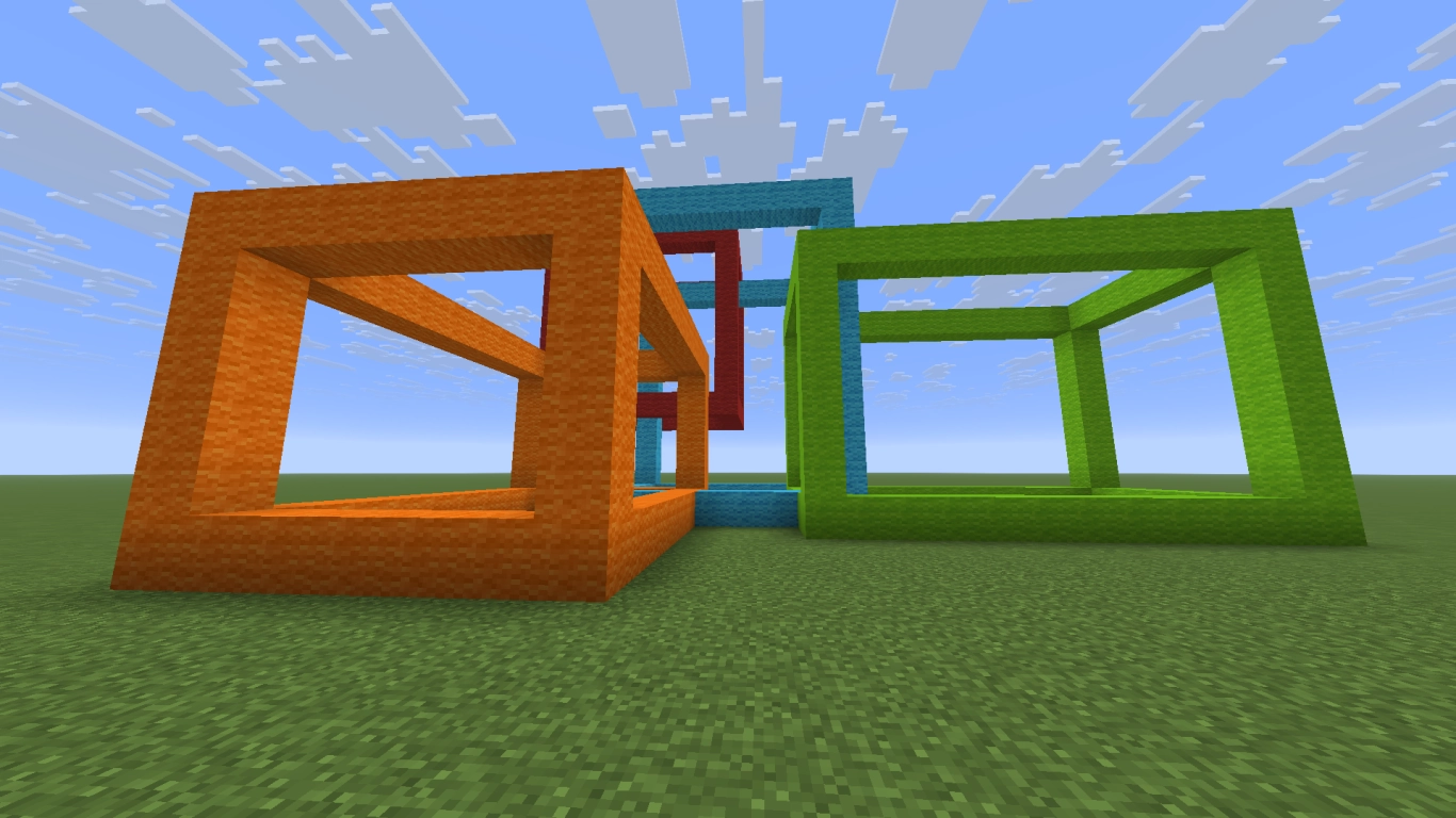 Modern bir Minecraft evi için dikdörtgenlerden oluşan inşa konsepti