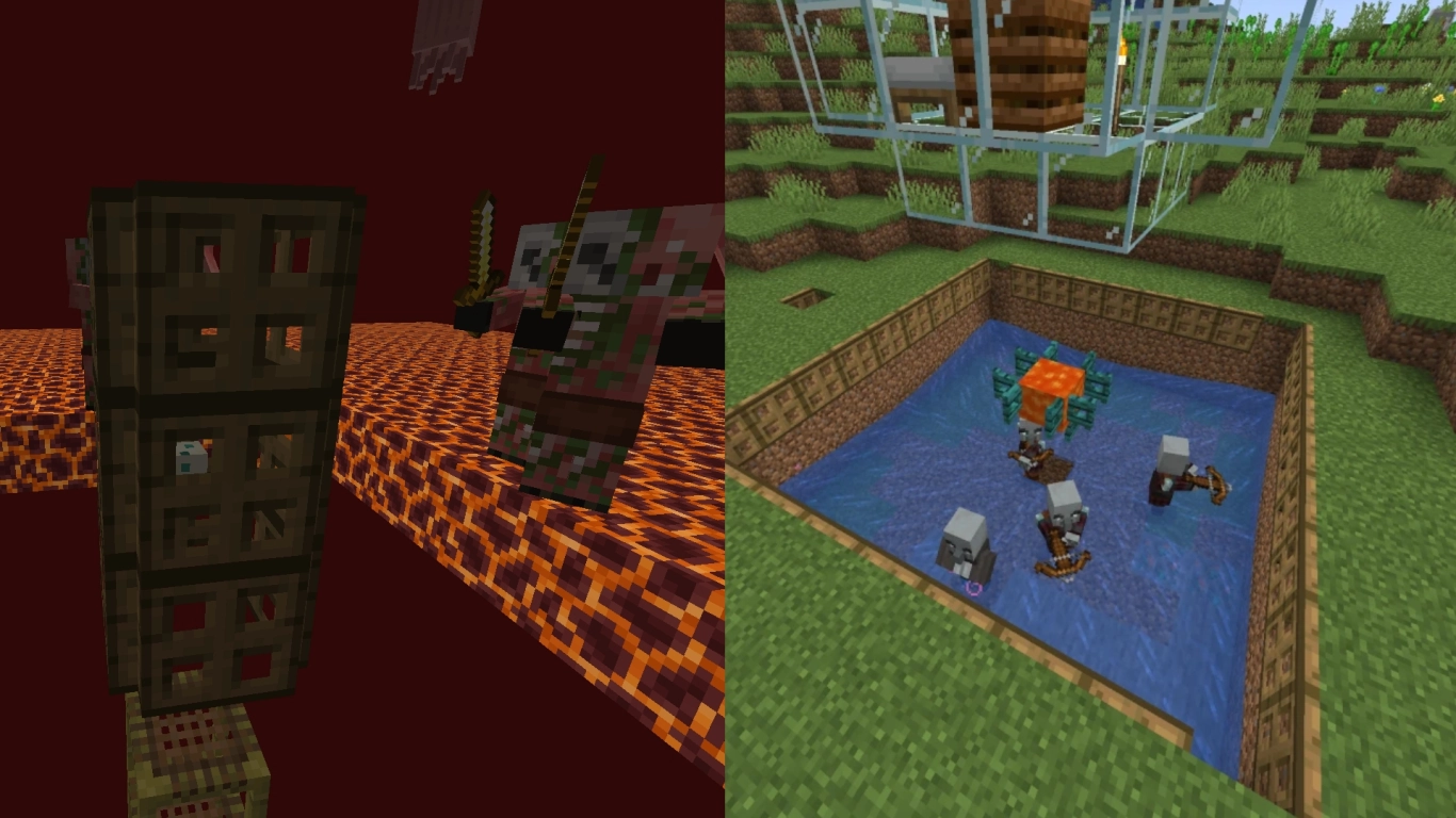 Automatische netherkwarts-farm met piglins, goudfarm en villager-metselaar