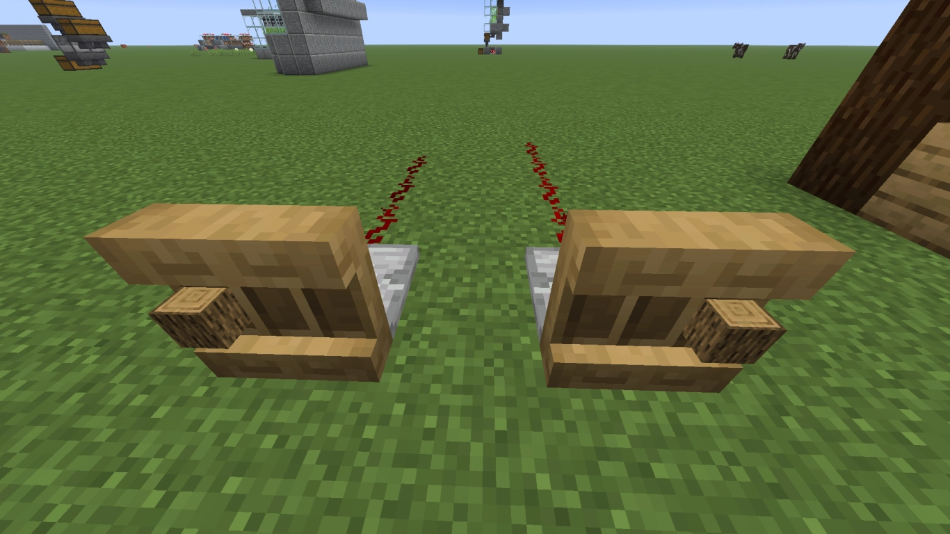Collegare Redstone, tramogge e comparatore a una mensola di Minecraft