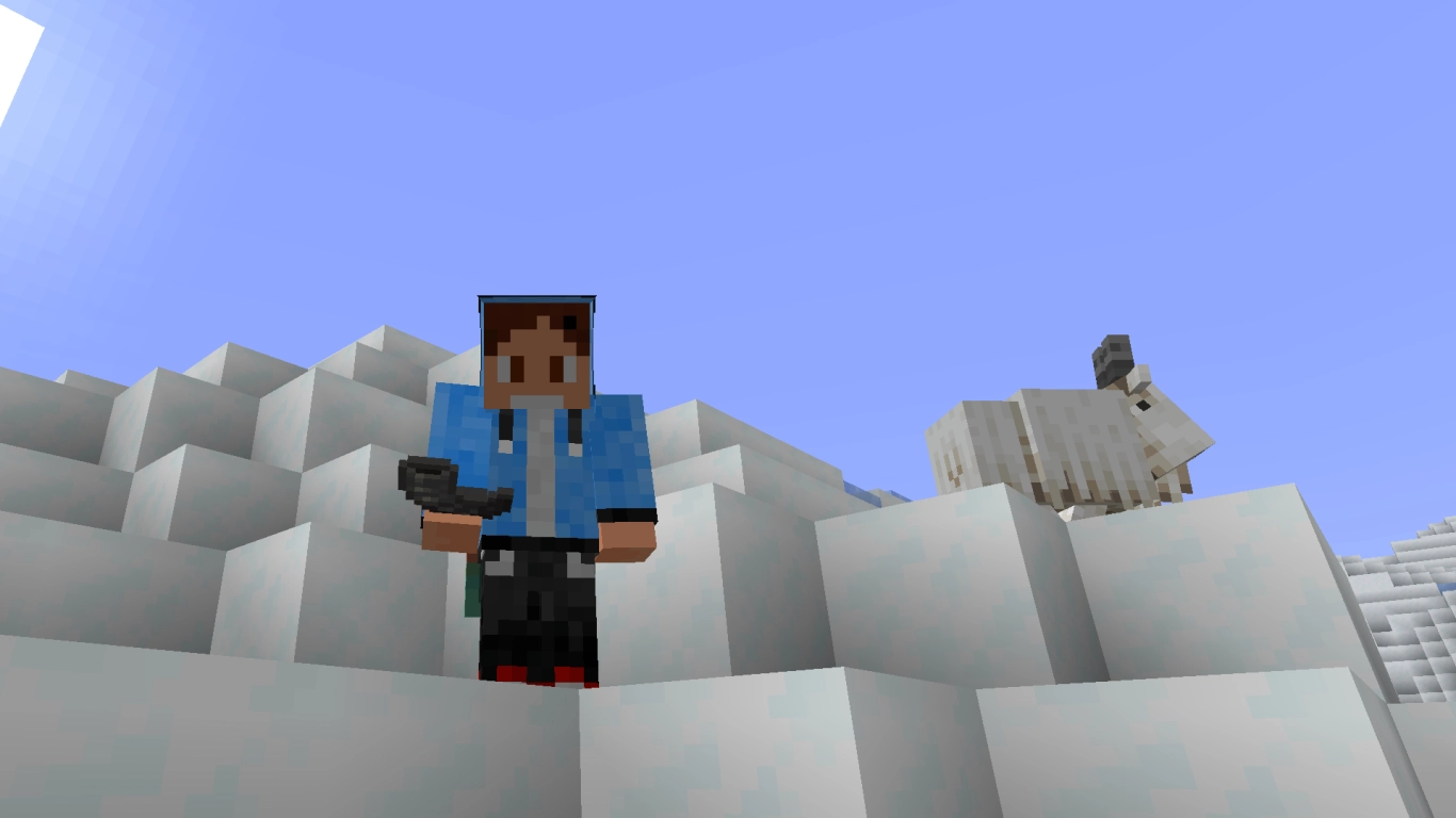 Geitenhoorns in Minecraft als blashoorn gebruiken